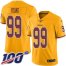 Nike Washington Football Team #99 Chase Young Gold Mens Stitched NFL Limited Rush 100th Season Jersey