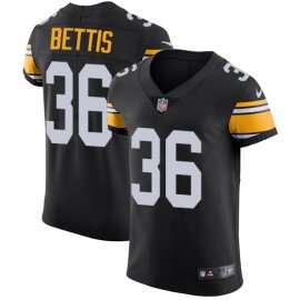 Nike Pittsburgh Steelers #36 Jerome Bettis Black Alternate Mens Stitched NFL Vapor Untouchable Elite Jersey