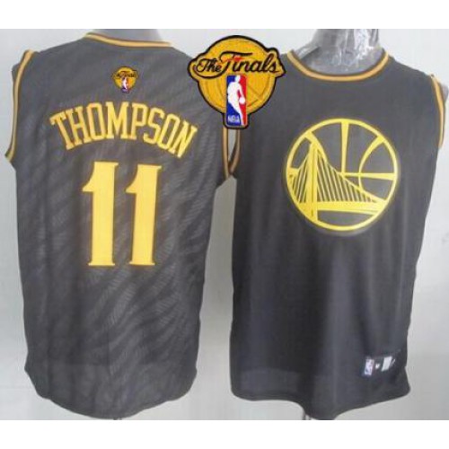 Warriors #11 Klay Thompson Black Precious Metals Fashion The Finals Patch Stitched NBA Jersey Warriors #11 Klay Thompson Black Precious Metals Fashion The Finals Patch Stitched NBA Jersey