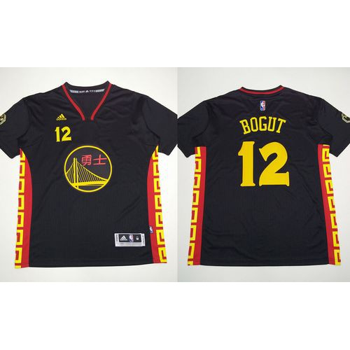 Warriors #12 Andrew Bogut Black Slate Chinese New Year Stitched NBA Jersey Warriors #12 Andrew Bogut Black Slate Chinese New Year Stitched NBA Jersey