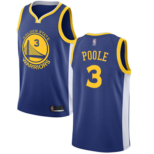Warriors #3 Jordan Poole Blue Basketball Swingman Icon Edition Jersey Warriors #3 Jordan Poole Blue Basketball Swingman Icon Edition Jersey