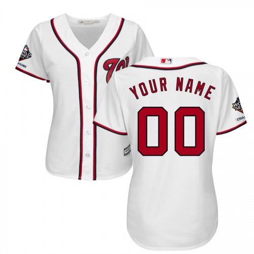Washington Nationals Majestic Womens 2019 World Series Champions Home Official Cool Base Custom Jersey White Washington Nationals Majestic Womens 2019 World Series Champions Home Official Cool Base Custom Jersey White