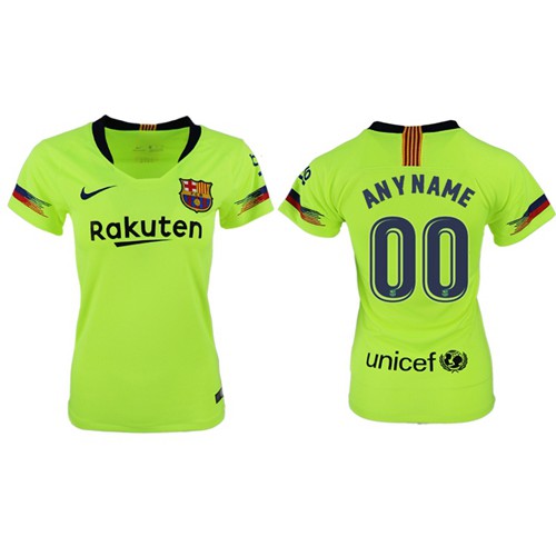 Womens Barcelona Personalized Away Soccer Club Jersey Womens Barcelona Personalized Away Soccer Club Jersey