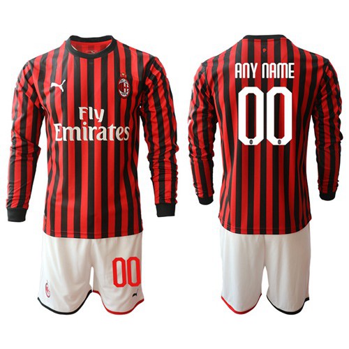 AC Milan Personalized Home Long Sleeves Soccer Club Jersey AC Milan Personalized Home Long Sleeves Soccer Club Jersey