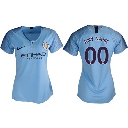 Womens Manchester City Personalized Home Soccer Club Jersey Womens Manchester City Personalized Home Soccer Club Jersey