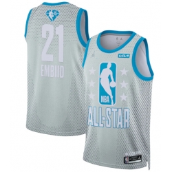 Men 2022 All Star 21 Joel Embiid Blue Eastern Conference Gray Eastern Conference Basketball Jersey Men 2022 All Star 21 Joel Embiid Blue Eastern Conference Gray Eastern Conference Basketball Jersey