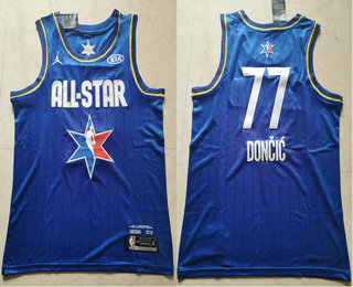 Mens Dallas Mavericks #77 Luka Doncic Blue Jordan Brand 2020 All-Star Game Swingman Stitched NBA Jersey Mens Dallas Mavericks #77 Luka Doncic Blue Jordan Brand 2020 All-Star Game Swingman Stitched NBA Jersey