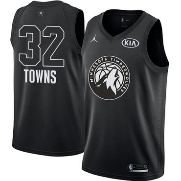 Nike Timberwolves #32 Karl-Anthony Towns Black NBA Jordan Swingman 2018 All-Star Game Jersey Nike Timberwolves #32 Karl-Anthony Towns Black NBA Jordan Swingman 2018 All-Star Game Jersey