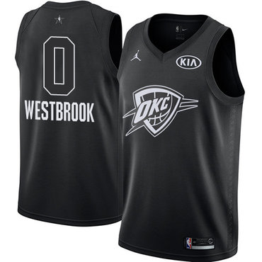 Nike Thunder #0 Russell Westbrook Black NBA Jordan Swingman 2018 All-Star Game Jersey Nike Thunder #0 Russell Westbrook Black NBA Jordan Swingman 2018 All-Star Game Jersey