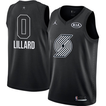 Nike Blazers #0 Damian Lillard Black NBA Jordan Swingman 2018 All-Star Game Jersey Nike Blazers #0 Damian Lillard Black NBA Jordan Swingman 2018 All-Star Game Jersey