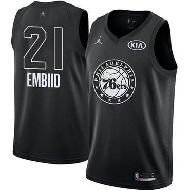 Nike 76ers #21 Joel Embiid Black NBA Jordan Swingman 2018 All-Star Game Jersey Nike 76ers #21 Joel Embiid Black NBA Jordan Swingman 2018 All-Star Game Jersey