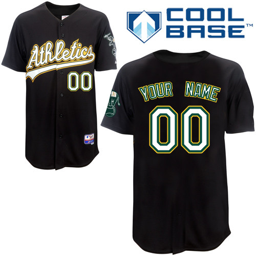 Athletics Personalized Authentic Black Cool Base MLB Jersey (S-3XL) Athletics Personalized Authentic Black Cool Base MLB Jersey (S-3XL)