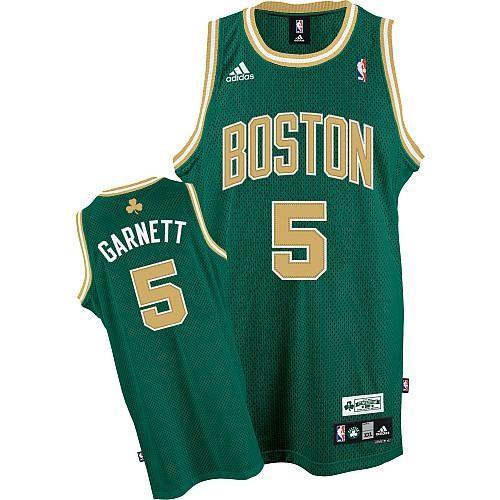 Boston Celtics 5 Kevin Garnett Green Gold Number Jersey Cheap Boston Celtics 5 Kevin Garnett Green Gold Number Jersey Cheap