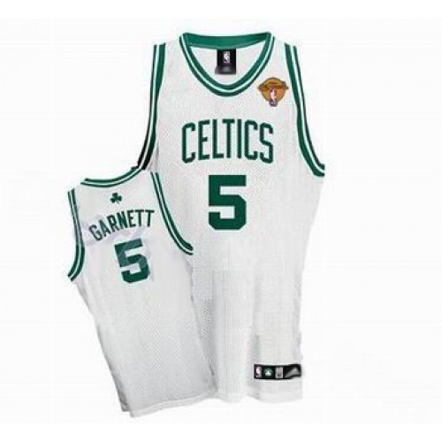 Boston Celtics 5 Kevin Garnett White Jersey 2010 Finals patch Cheap Boston Celtics 5 Kevin Garnett White Jersey 2010 Finals patch Cheap