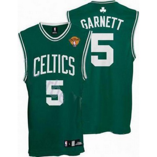 Boston Celtics 5 Kevin Garnett Green White Number Jersey with 2010 Finals Cheap Boston Celtics 5 Kevin Garnett Green White Number Jersey with 2010 Finals Cheap