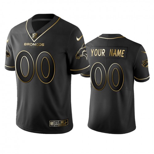 Broncos Custom Mens Stitched NFL Vapor Untouchable Limited Black Golden Jersey Broncos Custom Mens Stitched NFL Vapor Untouchable Limited Black Golden Jersey