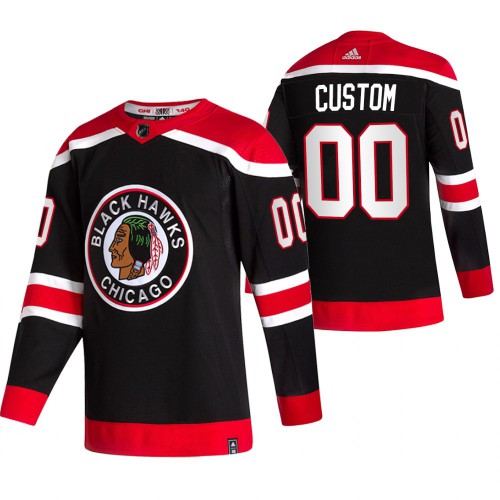 Chicago Blackhawks Custom Black Mens Adidas 2020-21 Reverse Retro Alternate NHL Jersey Chicago Blackhawks Custom Black Mens Adidas 2020-21 Reverse Retro Alternate NHL Jersey