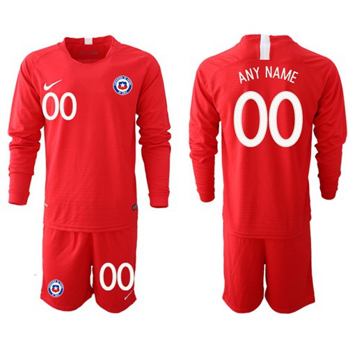 Chile Personalized Home Long Sleeves Soccer Country Jersey Chile Personalized Home Long Sleeves Soccer Country Jersey