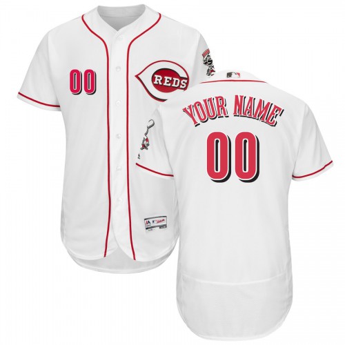 Cincinnati Reds Majestic Home Flex Base Authentic Collection Custom Jersey White Cincinnati Reds Majestic Home Flex Base Authentic Collection Custom Jersey White