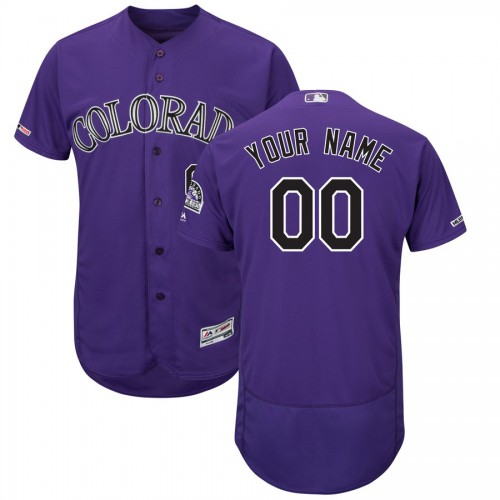 Colorado Rockies Majestic Alternate Flex Base Authentic Collection Custom Jersey Purple Colorado Rockies Majestic Alternate Flex Base Authentic Collection Custom Jersey Purple