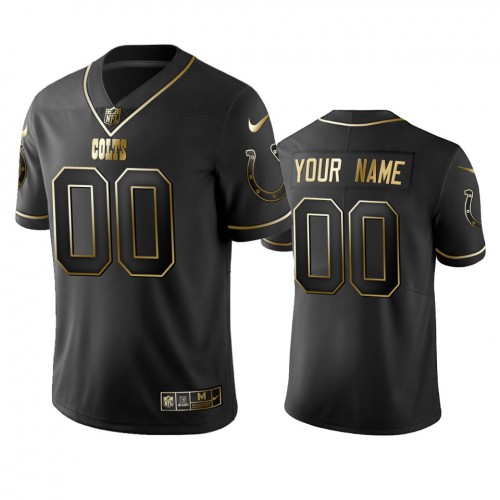 Colts Custom Mens Stitched NFL Vapor Untouchable Limited Black Golden Jersey Colts Custom Mens Stitched NFL Vapor Untouchable Limited Black Golden Jersey