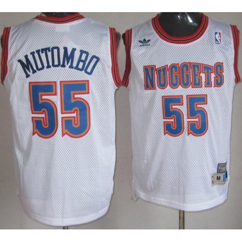 Denver Nuggets 55 Dikembe Mutombo White Soul Swingman NBA Jersey Cheap Denver Nuggets 55 Dikembe Mutombo White Soul Swingman NBA Jersey Cheap