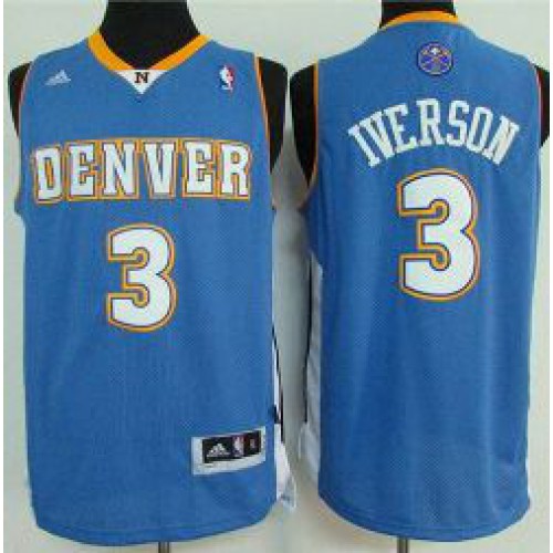 Denver Nuggets #3 Allen Iverson Light Blue Stitched NBA Jersey Denver Nuggets #3 Allen Iverson Light Blue Stitched NBA Jersey