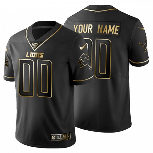 Detroit Lions Custom Mens Nike Black Golden Limited NFL 100 Jersey Detroit Lions Custom Mens Nike Black Golden Limited NFL 100 Jersey