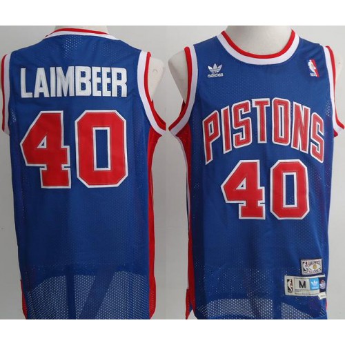 Detroit Pistons 40 Bill Laimbeer Blue Throwback M&N NBA Jersey Cheap Detroit Pistons 40 Bill Laimbeer Blue Throwback M&N NBA Jersey Cheap