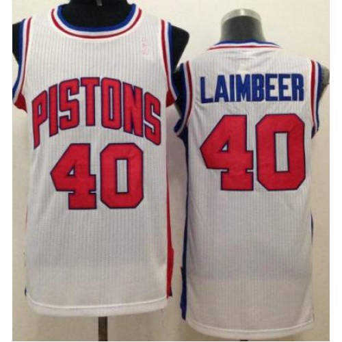 Detroit Pistons 40 Bill Laimbeer White Hardwood Classics Revolution 30 NBA Jerseys Detroit Pistons 40 Bill Laimbeer White Hardwood Classics Revolution 30 NBA Jerseys