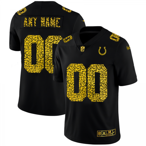 Indianapolis Colts Custom Mens Nike Leopard Print Fashion Vapor Limited NFL Jersey Black Indianapolis Colts Custom Mens Nike Leopard Print Fashion Vapor Limited NFL Jersey Black