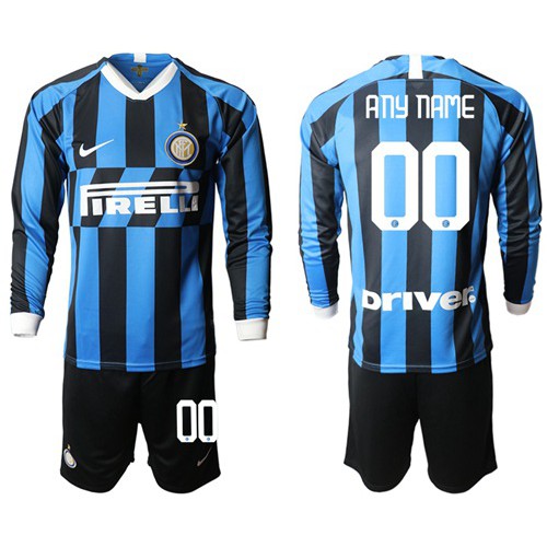 Inter Milan Personalized Home Long Sleeves Soccer Club Jersey Inter Milan Personalized Home Long Sleeves Soccer Club Jersey