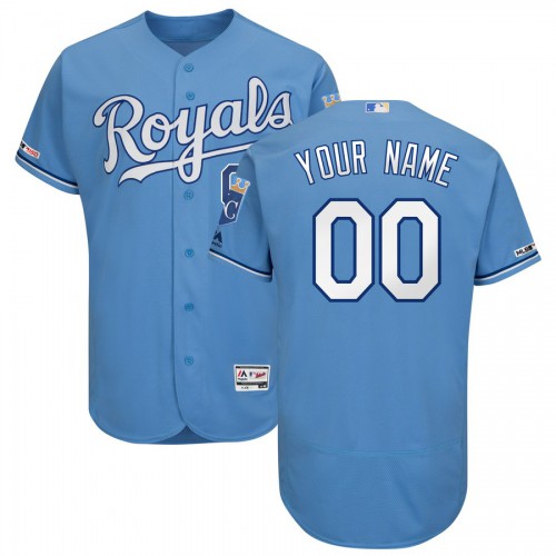 Kansas City Royals Majestic Alternate Authentic Collection Flex Base Custom Jersey Light Blue Kansas City Royals Majestic Alternate Authentic Collection Flex Base Custom Jersey Light Blue