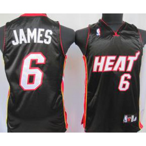 Kids Miami Heat 6 LeBron James Black Jersey Cheap Kids Miami Heat 6 LeBron James Black Jersey Cheap