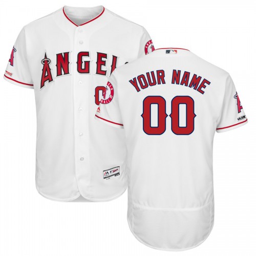 Los Angeles Angels Majestic Home Flex Base Authentic Collection Custom Jersey White Los Angeles Angels Majestic Home Flex Base Authentic Collection Custom Jersey White