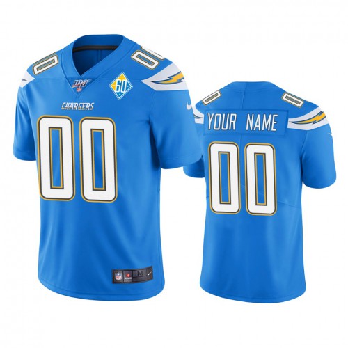 Los Angeles Chargers Custom Light Blue 60th Anniversary Vapor Limited NFL Jersey Los Angeles Chargers Custom Light Blue 60th Anniversary Vapor Limited NFL Jersey