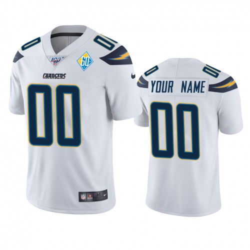 Los Angeles Chargers Custom White 60th Anniversary Vapor Limited NFL Jersey Los Angeles Chargers Custom White 60th Anniversary Vapor Limited NFL Jersey