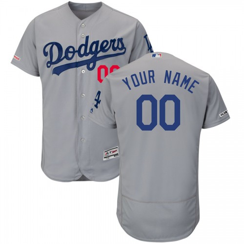 Los Angeles Dodgers Majestic Alternate Road Flex Base Authentic Collection Custom Jersey Gray Los Angeles Dodgers Majestic Alternate Road Flex Base Authentic Collection Custom Jersey Gray