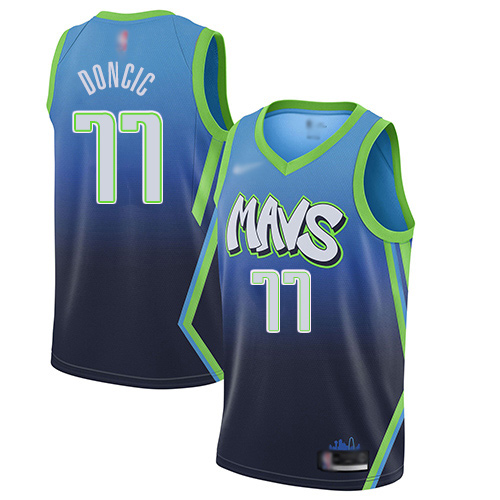 Mavericks #77 Luka Doncic Blue Youth Basketball Swingman City Edition 2019/20 Jersey Mavericks #77 Luka Doncic Blue Youth Basketball Swingman City Edition 2019/20 Jersey