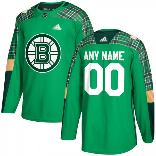 Mens Adidas Boston Bruins Personalized Green St. Patricks Day Custom Practice NHL Jersey Mens Adidas Boston Bruins Personalized Green St. Patricks Day Custom Practice NHL Jersey