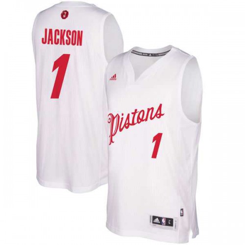 Mens Detroit Pistons #1 Reggie Jackson White 2016 Christmas Day NBA Swingman Jersey Mens Detroit Pistons #1 Reggie Jackson White 2016 Christmas Day NBA Swingman Jersey
