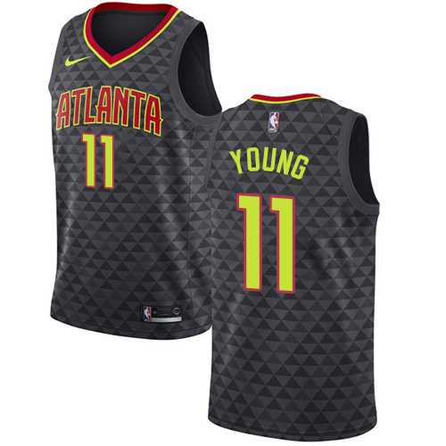 Mens Nike Atlanta Hawks #11 Trae Young Black NBA Swingman Icon Edition Jersey Mens Nike Atlanta Hawks #11 Trae Young Black NBA Swingman Icon Edition Jersey