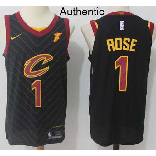 Mens Nike Cleveland Cavaliers #1 Derrick Rose Black NBA Authentic Statement Edition Jersey Mens Nike Cleveland Cavaliers #1 Derrick Rose Black NBA Authentic Statement Edition Jersey