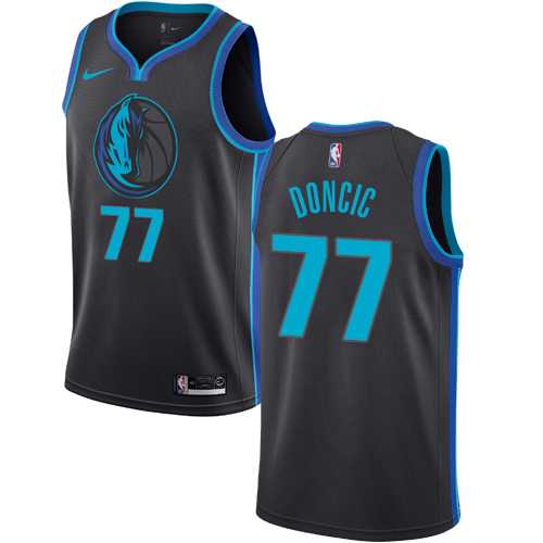 Mens Nike Dallas Mavericks #77 Luka Doncic Anthracite NBA Swingman City Edition 2018-19 Jersey Mens Nike Dallas Mavericks #77 Luka Doncic Anthracite NBA Swingman City Edition 2018-19 Jersey