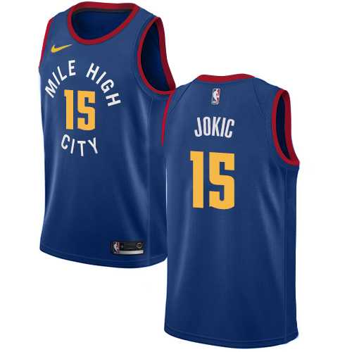 Mens Nike Denver Nuggets #15 Nikola Jokic Blue NBA Swingman Statement Edition Jersey Mens Nike Denver Nuggets #15 Nikola Jokic Blue NBA Swingman Statement Edition Jersey
