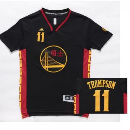 Mens Golden State Warrlors #11 Klay Thompson Black Slate Chinese New Year Stitched NBA Jersey Mens Golden State Warrlors #11 Klay Thompson Black Slate Chinese New Year Stitched NBA Jersey