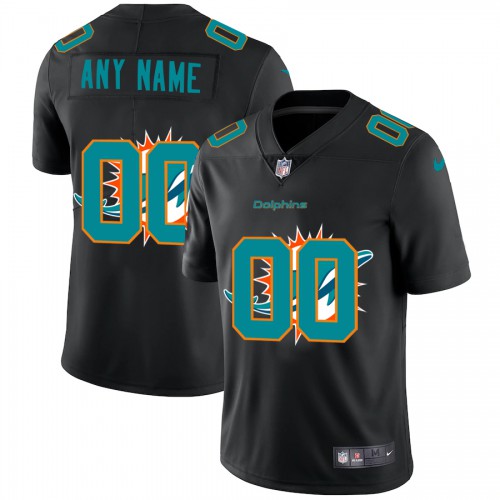 Miami Dolphins Custom Mens Nike Team Logo Dual Overlap Limited NFL Jersey Black Miami Dolphins Custom Mens Nike Team Logo Dual Overlap Limited NFL Jersey Black