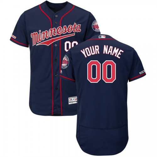 Minnesota Twins Majestic Alternate Flex Base Authentic Collection Custom Jersey Navy Minnesota Twins Majestic Alternate Flex Base Authentic Collection Custom Jersey Navy