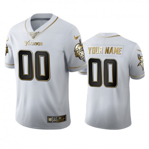 Minnesota Vikings Custom Mens Nike White Golden Edition Vapor Limited NFL 100 Jersey Minnesota Vikings Custom Mens Nike White Golden Edition Vapor Limited NFL 100 Jersey
