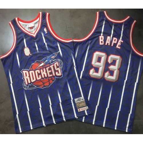 Mitchell And Ness A Bathing Ape Rockets #93 Bape Navy Stitched NBA Jersey Mitchell And Ness A Bathing Ape Rockets #93 Bape Navy Stitched NBA Jersey